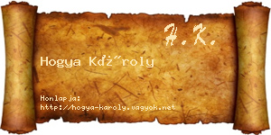 Hogya Károly névjegykártya