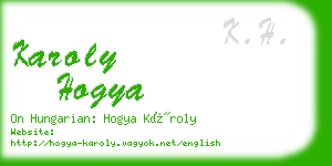 karoly hogya business card